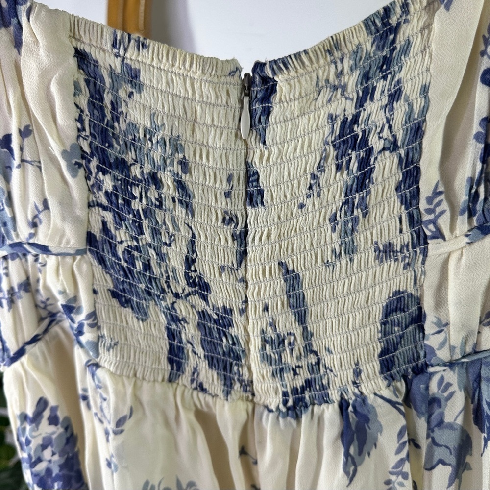 Reformation Blue and White Floral Jayde Dress sz 10 - Picture 9 of 9